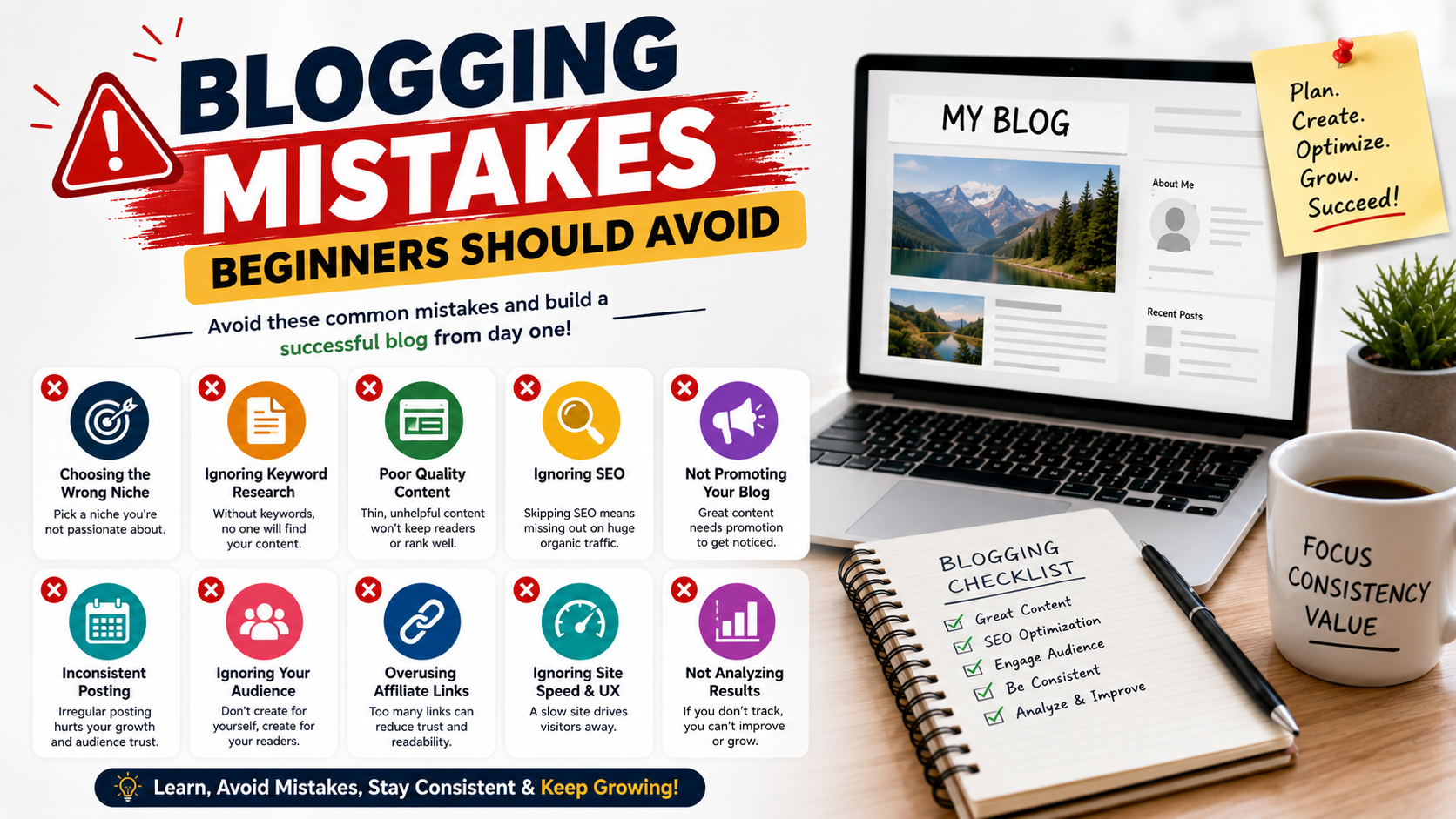 Read more about the article Blogging Mistakes Beginners Should Avoid